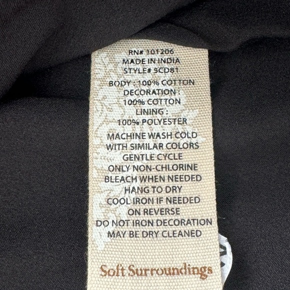 Soft Surroundings Gray Acid Wash Wildwood Bolero Floral Career Jacket Size 1X - Picture 10 of 11